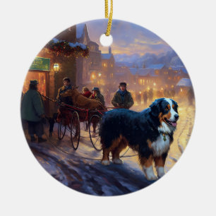 Bernese Mountain Christmas Festive Season Ceramic Tree Decoration