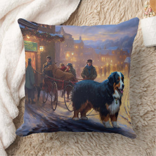 Bernese Mountain Christmas Festive Season Cushion
