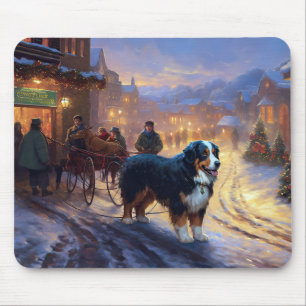 Bernese Mountain Christmas Festive Season Mouse Mat