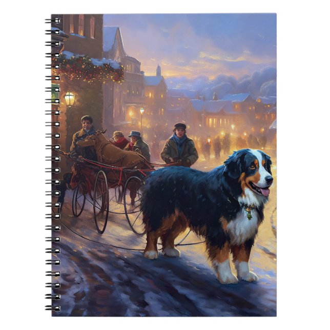 Bernese Mountain Christmas Festive Season Notebook (Front)