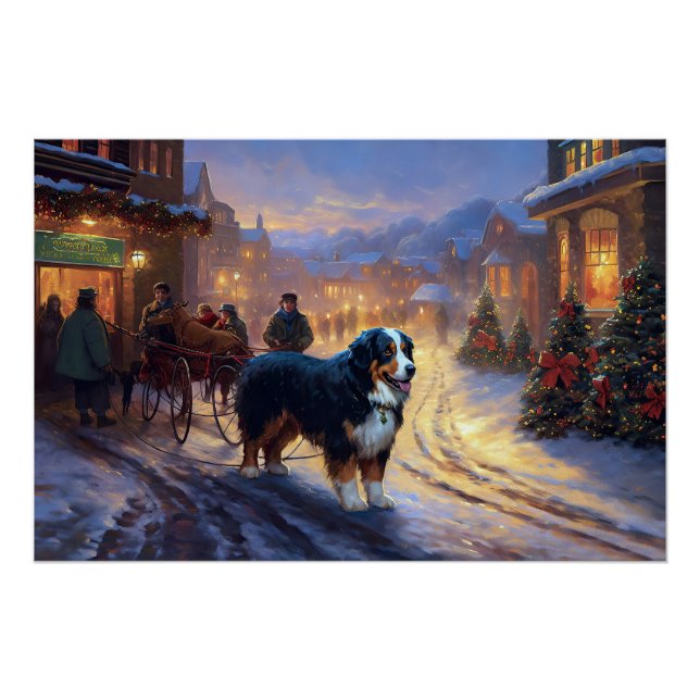 Bernese Mountain Christmas Festive Season Poster (Front)