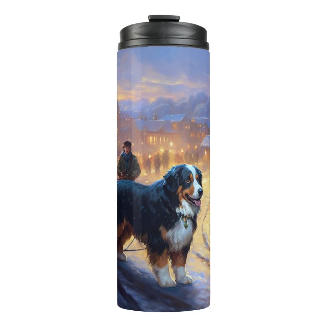 Bernese Mountain Christmas Festive Season Thermal Tumbler (Front)