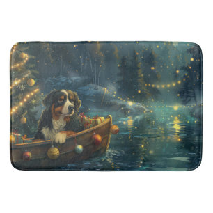 Bernese Mountain Christmas Festive Voyage Bath Mat