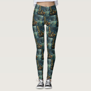 Bernese Mountain Christmas Festive Voyage Leggings