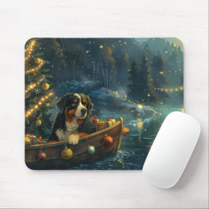 Bernese Mountain Christmas Festive Voyage Mouse Mat
