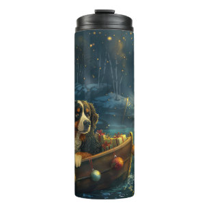 Bernese Mountain Christmas Festive Voyage Thermal Tumbler
