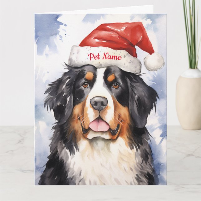 Bernese Mountain Christmas Personalised  Card (Front)