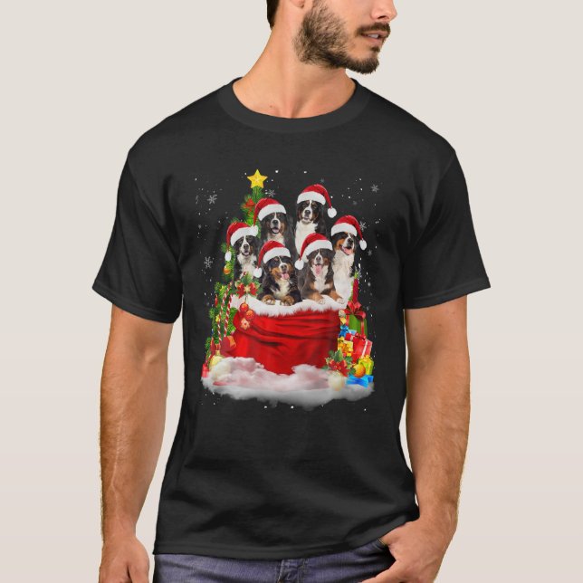 Bernese Mountain Christmas Santa Claus Bag Christm T-Shirt (Front)