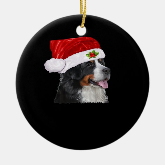 Bernese Mountain Christmas Shirt Dog Christmas Cos Ceramic Tree Decoration (Front)