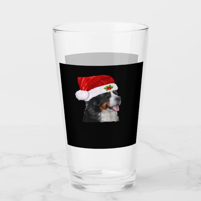 Bernese Mountain Christmas Shirt Dog Christmas Cos Glass (Front)