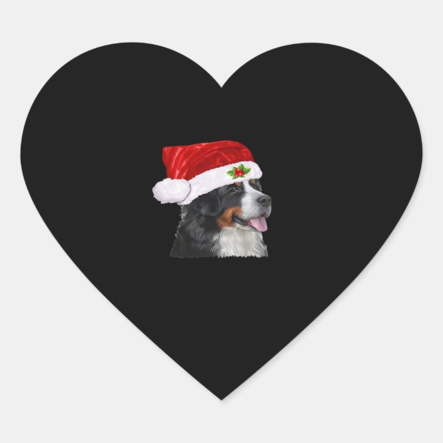 Bernese Mountain Christmas Shirt Dog Christmas Cos Heart Sticker (Front)