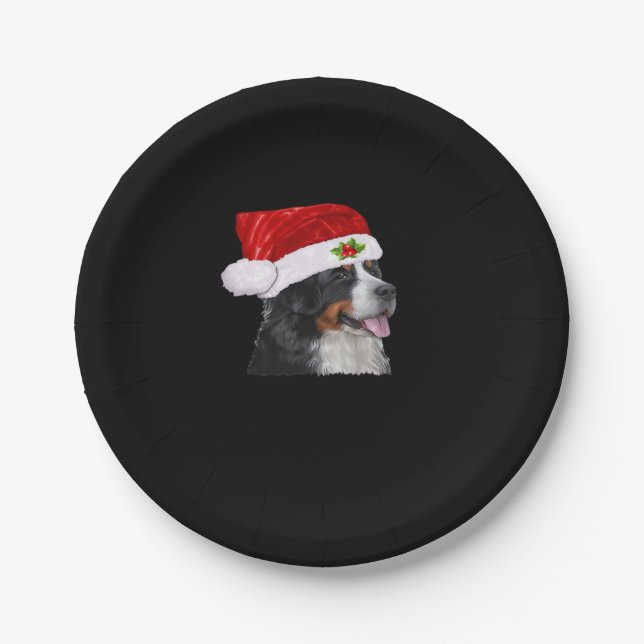 Bernese Mountain Christmas Shirt Dog Christmas Cos Paper Plate (Front)