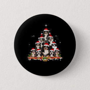 Bernese Mountain Christmas Tree Dog Santa Xmas Fun 6 Cm Round Badge