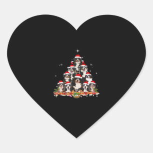 Bernese Mountain Christmas Tree Dog Santa Xmas Fun Heart Sticker