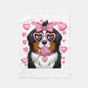 Bernese Mountain Coquette Dog Pet Lover Owner  Fleece Blanket