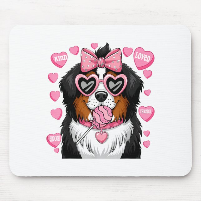 Bernese Mountain Coquette Dog Pet Lover Owner  Mouse Mat (Front)