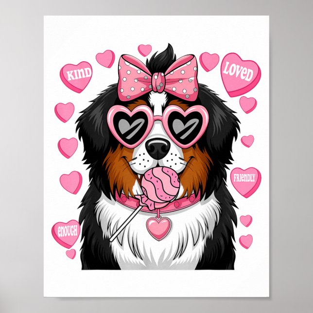 Bernese Mountain Coquette Dog Pet Lover Owner  Poster (Front)