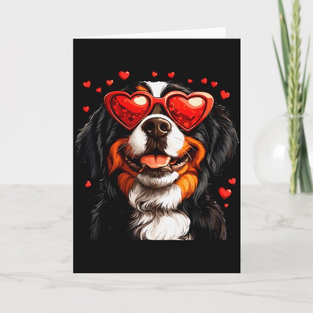 Bernese Mountain Cute Berner Dog Lover Valentines  Card (Front)