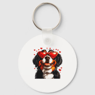 Bernese Mountain Cute Berner Dog Lover Valentines  Key Ring