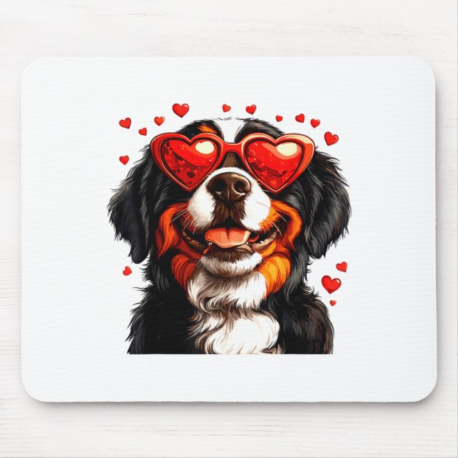 Bernese Mountain Cute Berner Dog Lover Valentines  Mouse Mat (Front)