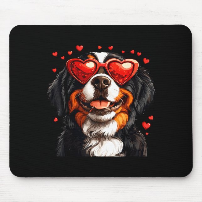 Bernese Mountain Cute Berner Dog Lover Valentines  Mouse Mat (Front)