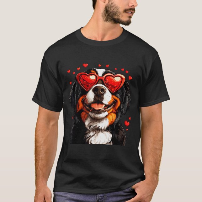 Bernese Mountain Cute Berner Dog Lover Valentines  T-Shirt (Front)