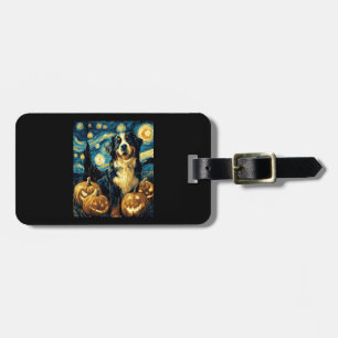 Bernese Mountain Cute Dog Halloween Jack O Lantern Luggage Tag