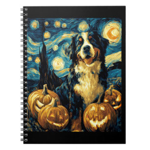 Bernese Mountain Cute Dog Halloween Jack O Lantern Notebook