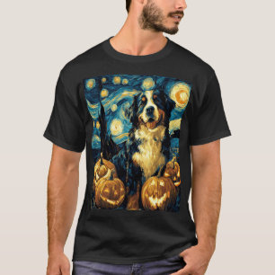 Bernese Mountain Cute Dog Halloween Jack O Lantern T-Shirt