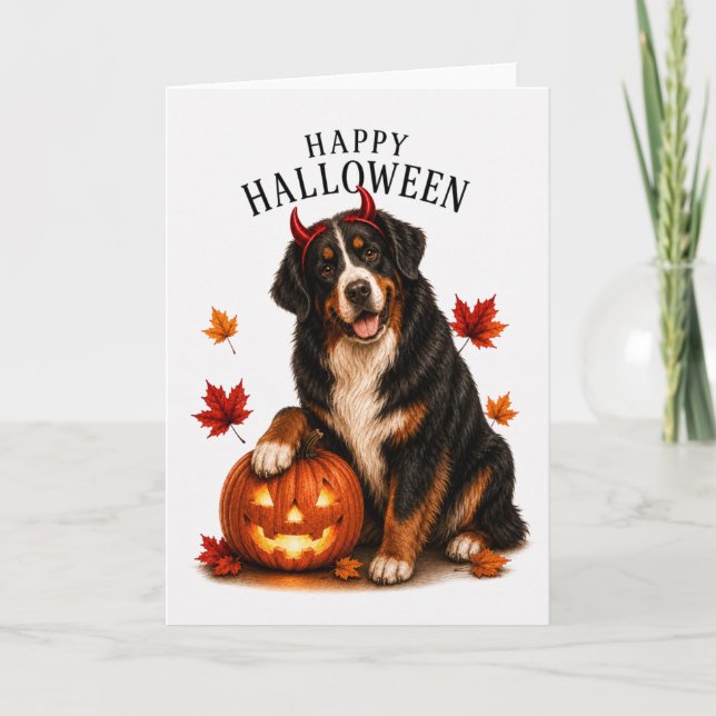 Bernese Mountain Devil Dog Card (Front)