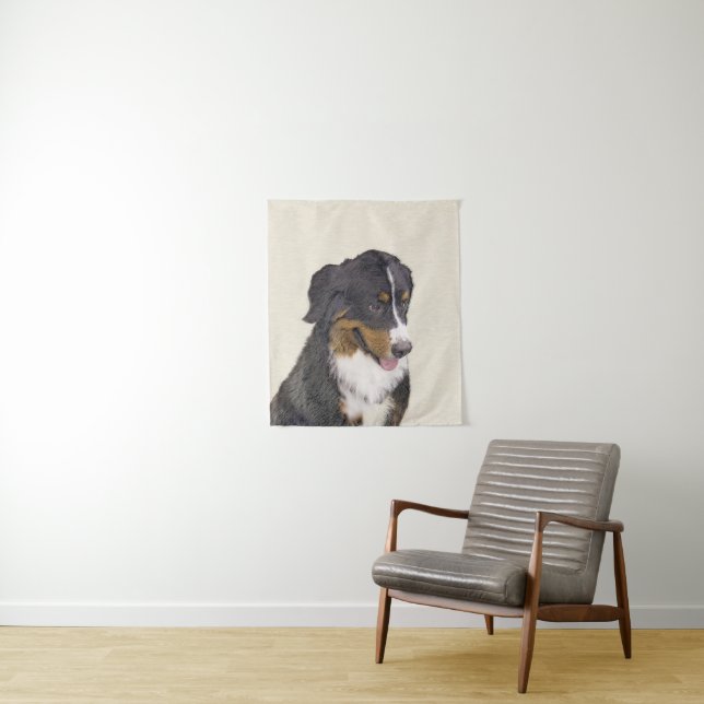 Bernese Mountain Dog 2 Painting - Cute Original Do Tapestry (In Situ)