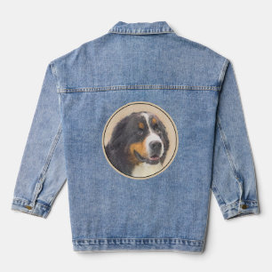 Bernese Mountain Dog 2 Painting - Original Dog Art Denim Jacket