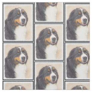 Bernese Mountain Dog 2 Painting - Original Dog Art Fabric