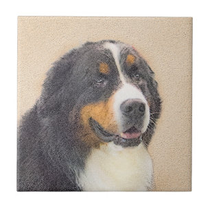 Bernese Mountain Dog 2 Painting - Original Dog Art Tile