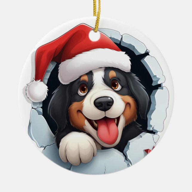 Bernese Mountain Dog 3D Breakthrough Ornament (Front)
