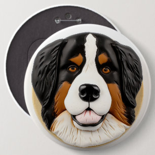 Bernese Mountain Dog 3D Inspired 6 Cm Round Badge