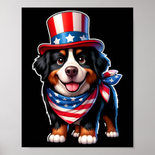 Bernese Mountain Dog 4th Of July Men Women Kids  Poster