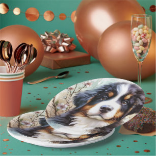 Bernese Mountain Dog AI Puppy Paper Plate