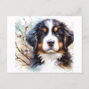 Bernese Mountain Dog AI Puppy  Postcard