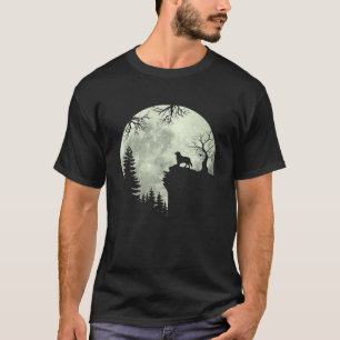 Bernese Mountain Dog And Moon Howl In Forest Dog H T-Shirt