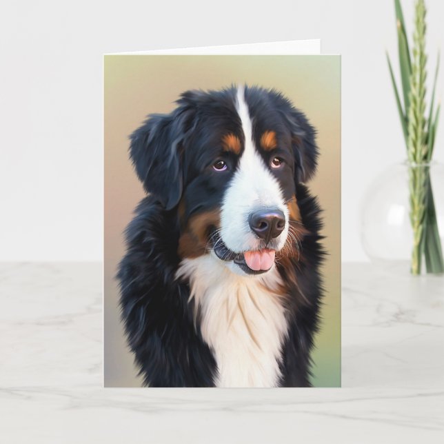 bernese mountain dog art card (Front)