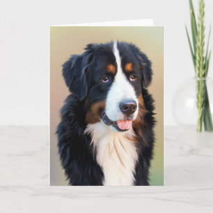 bernese mountain dog art card