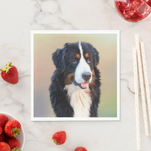 bernese mountain dog art napkin