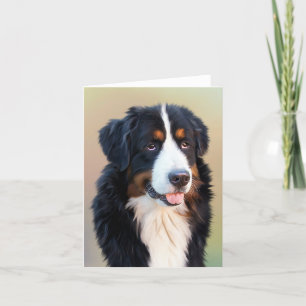 bernese mountain dog art thank you card