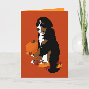 Bernese Mountain Dog Autumn Blank Card