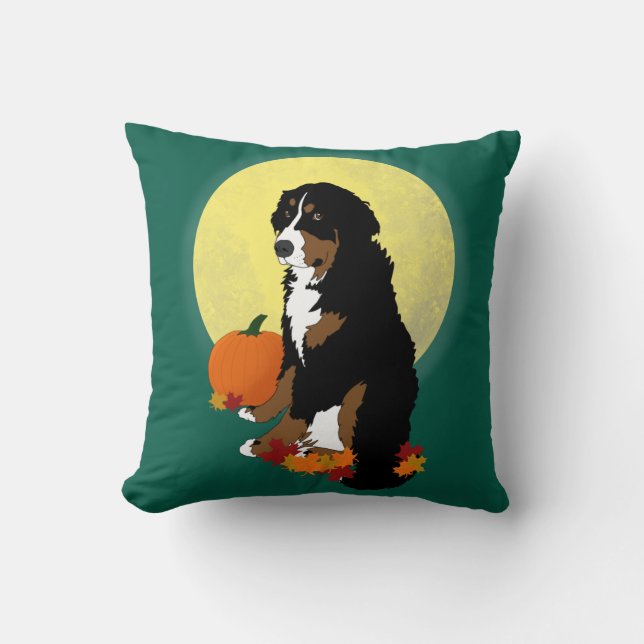 Bernese Mountain Dog Autumn Cushion (Front)