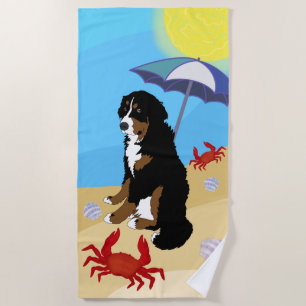 Bernese Mountain Dog Beach Towel