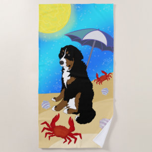 Bernese Mountain Dog Beach Towel