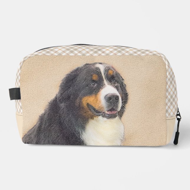 Bernese Mountain Dog Berner Painting Cute Pet Art Dopp Kit (Front)