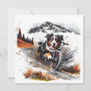 Bernese Mountain Dog Biking In The Mountains